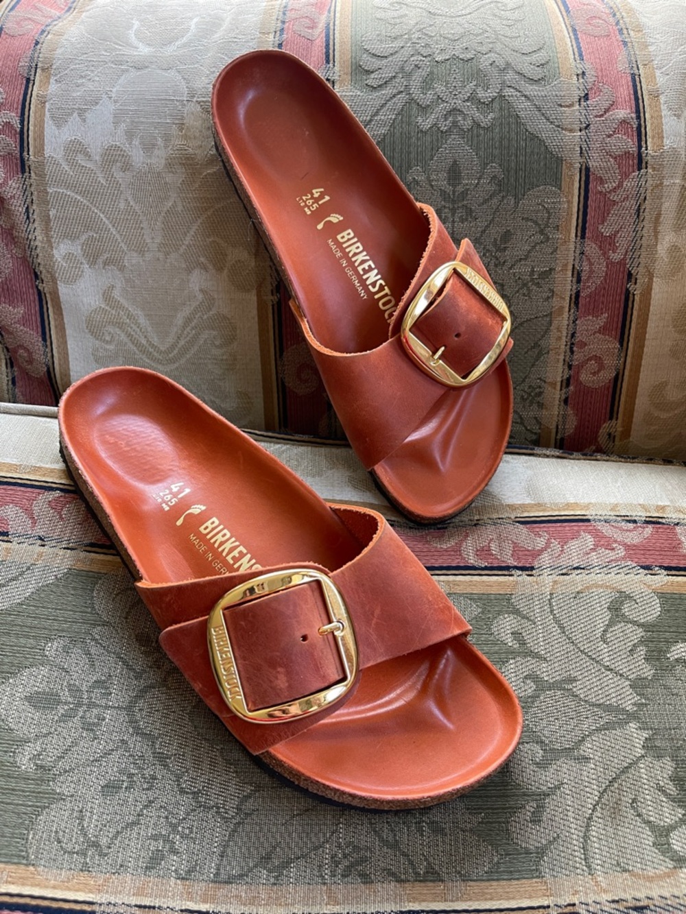 Birkenstock Madrid Big Buckle Orange Burnt. Size 10-10.5 Women 
N14-14 - Picture 3 of 7